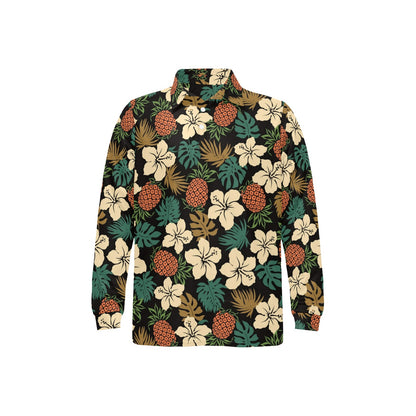 Hawaiian Themed Pattern Print Design H08 Long Sleeve Polo Shirt For Men's