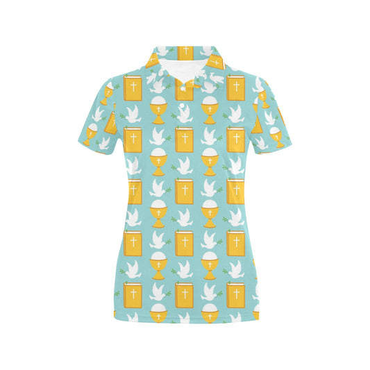 Christian Pattern Print Design 02 Women's Polo Shirt