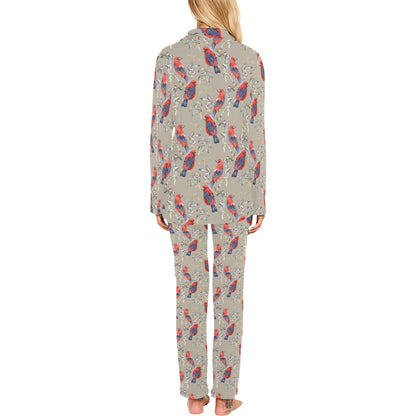 Birds Pattern Print Design 05 Women's Long Pajama Set