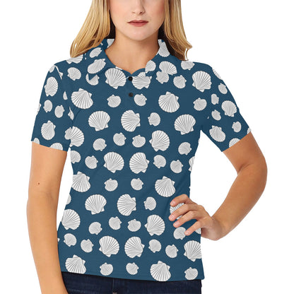 Seashell Print Design LKS3012 Women's Polo Shirt