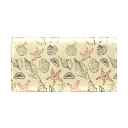 Seashell Print Design LKS305 Women's Trifold Wallet