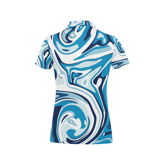Liquid Pattern Print Design 05 Women's Polo Shirt