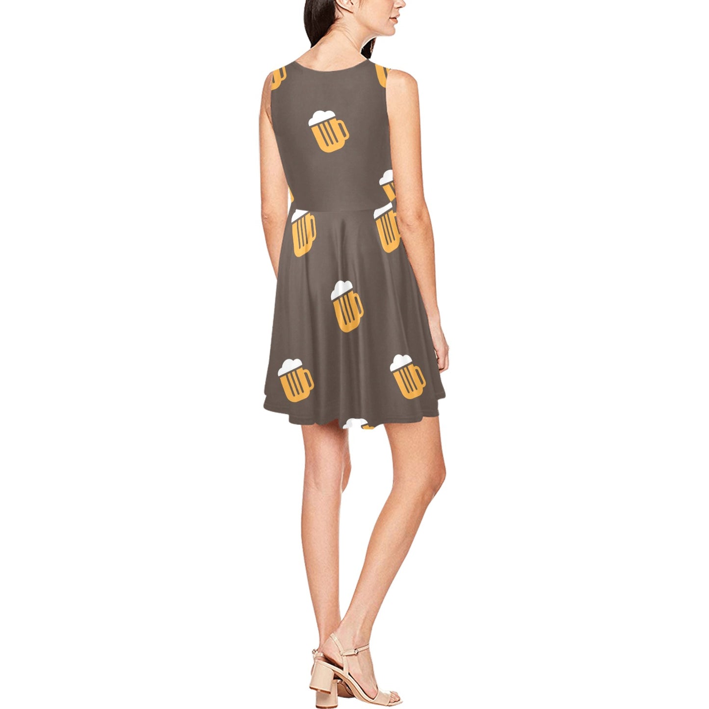Beer Pattern Print Design 01 Sleeveless Dress