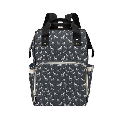 Wolf Print Design LKS303 Diaper Bag Backpack