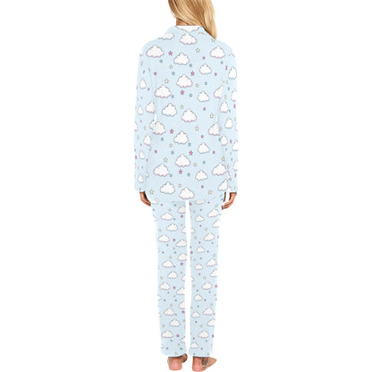 Cloud Pattern Print Design 01 Women's Long Pajama Set