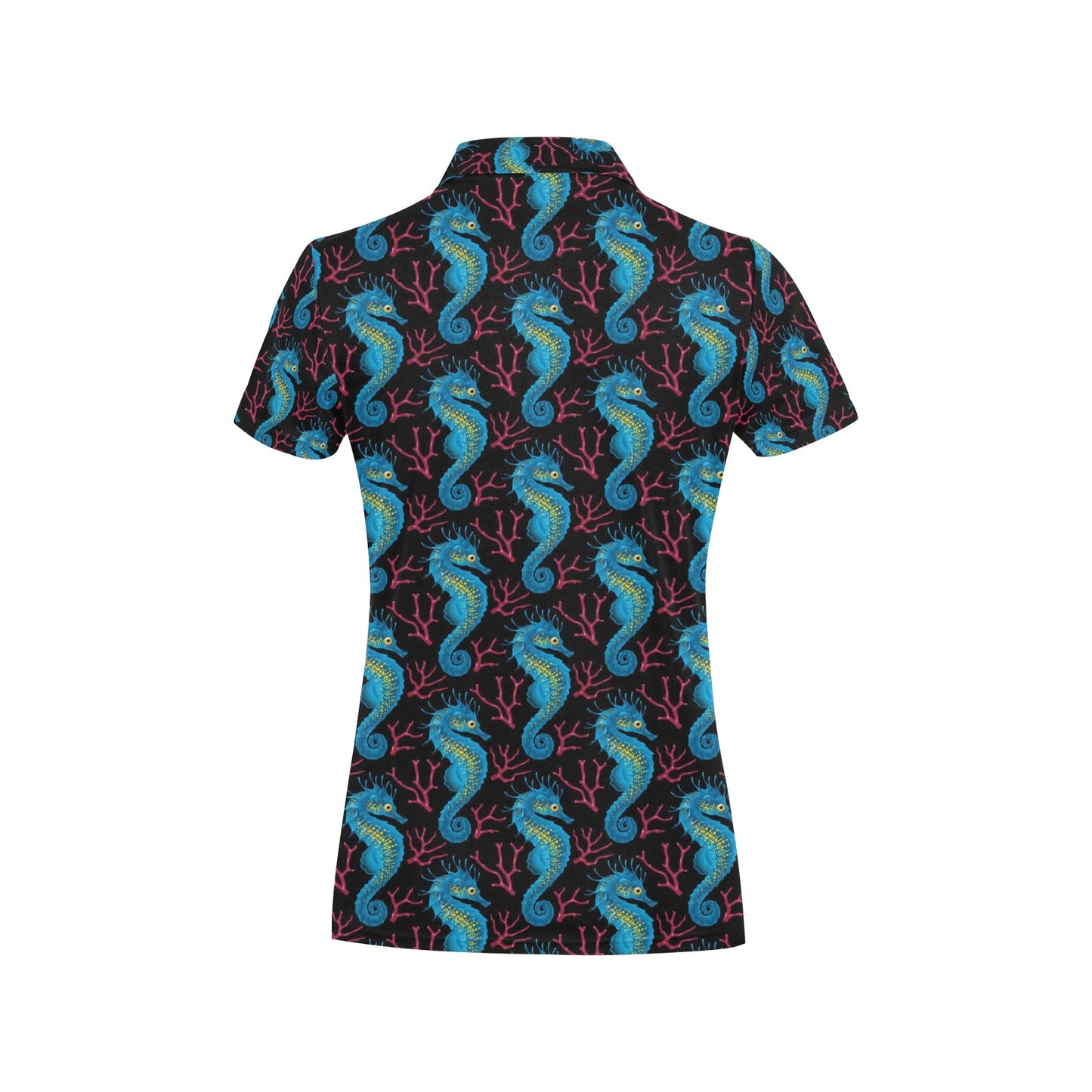 SeaHorse Print Design LKS401 Women's Polo Shirt