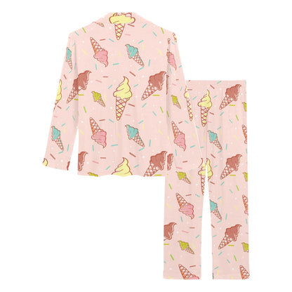 Ice Cream Pattern Print Design 02 Women's Long Pajama Set
