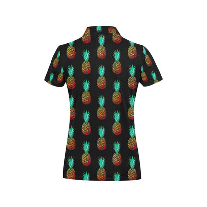 Pineapple Pattern Print Design A05 Women's Polo Shirt