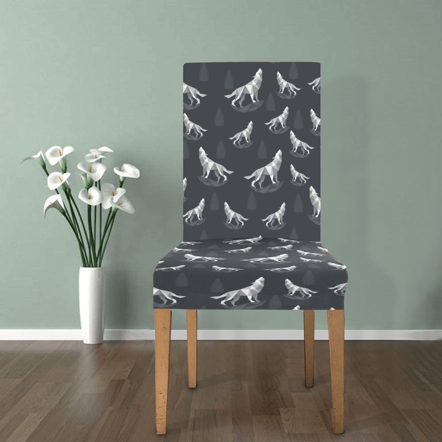 Wolf Print Design LKS303 Dining Chair Slipcover