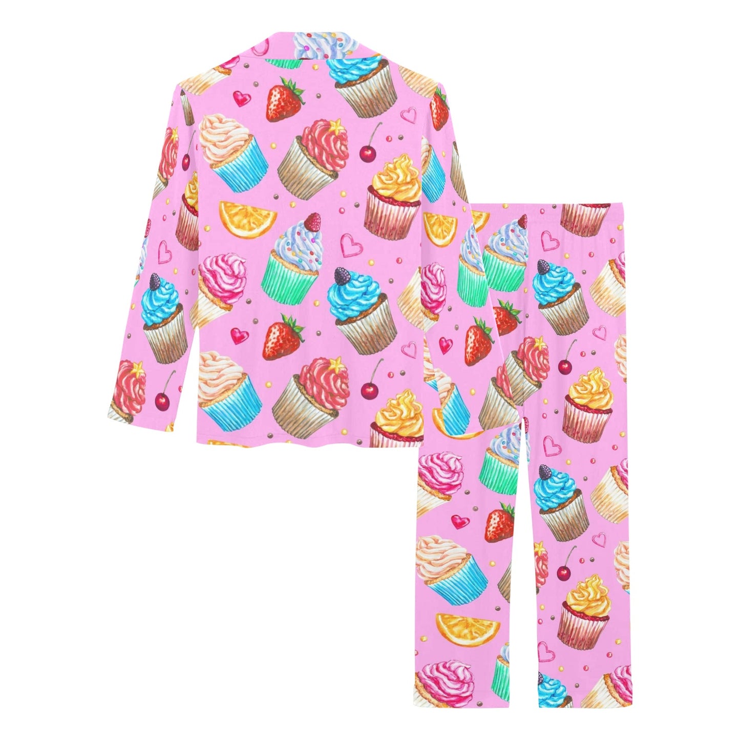 Cupcake Pattern Print Design CP05 Women's Long Pajama Set