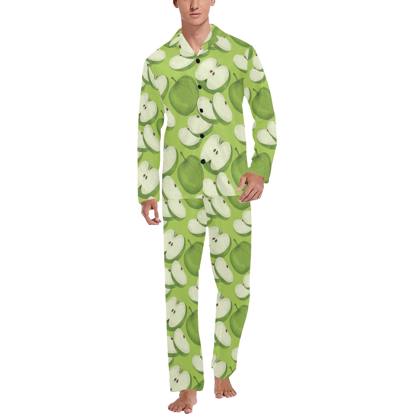 Apple Pattern Print Design AP010 Men's Long Pajama Set