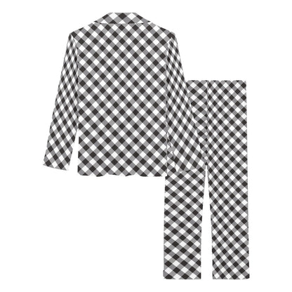 Gingham Print Design LKS402 Women's Long Pajama Set