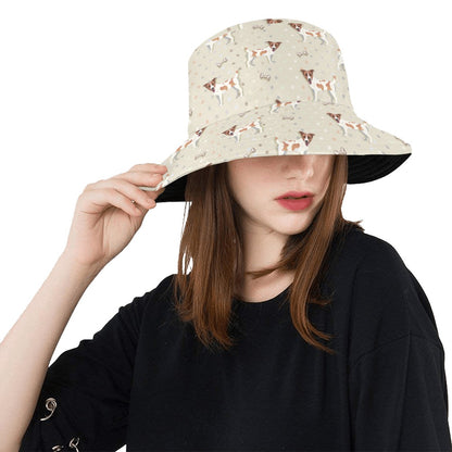 Russell Terriers With Bone Print Design LKS302 Unisex Bucket Hat