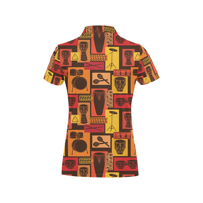 Percussion Pattern Print Design 02 Women's Polo Shirt