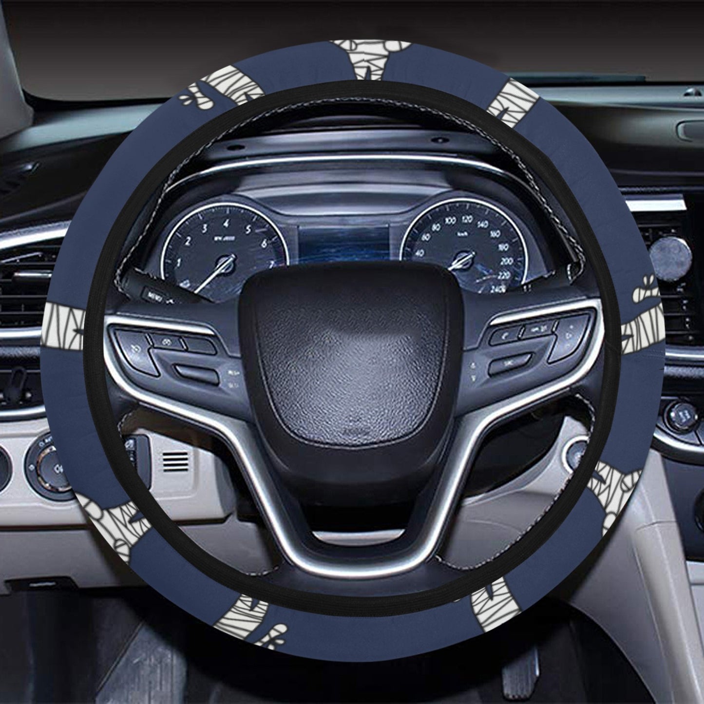 Mummy Print Design LKS306 Steering Wheel Cover with Elastic Edge