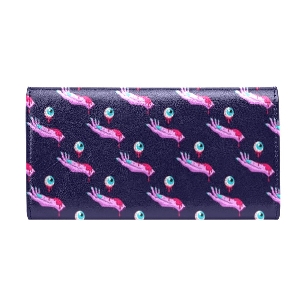 Zombie Pink Hand Design Pattern Print Women's Trifold Wallet