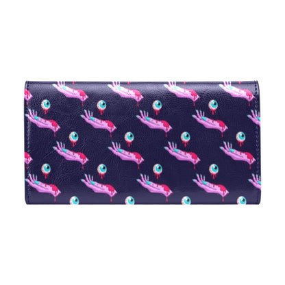 Zombie Pink Hand Design Pattern Print Women's Trifold Wallet