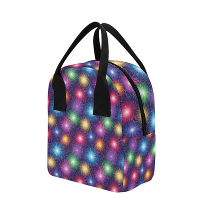 Firework Colorful Print Design LKS301 Insulated Lunch Bag