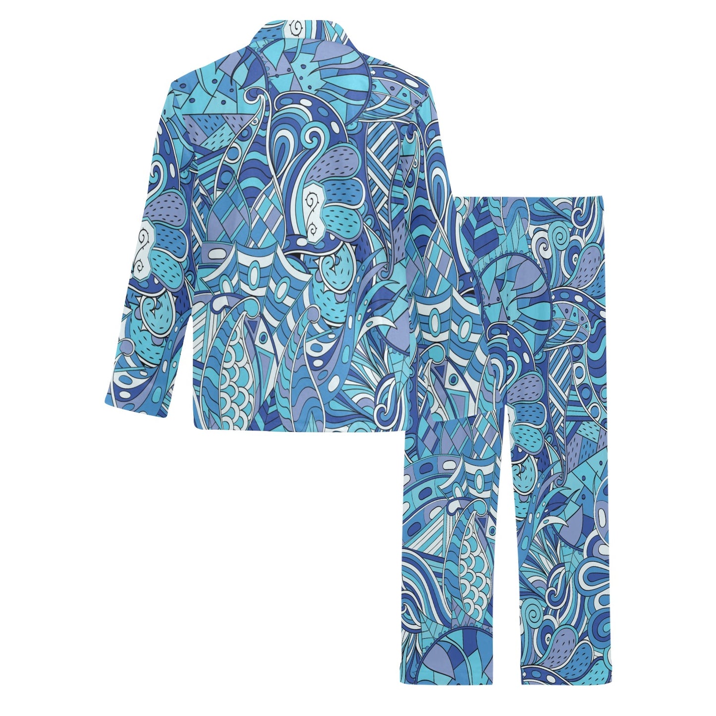 Funky Retro Pattern Print Design A02 Men's Long Pajama Set