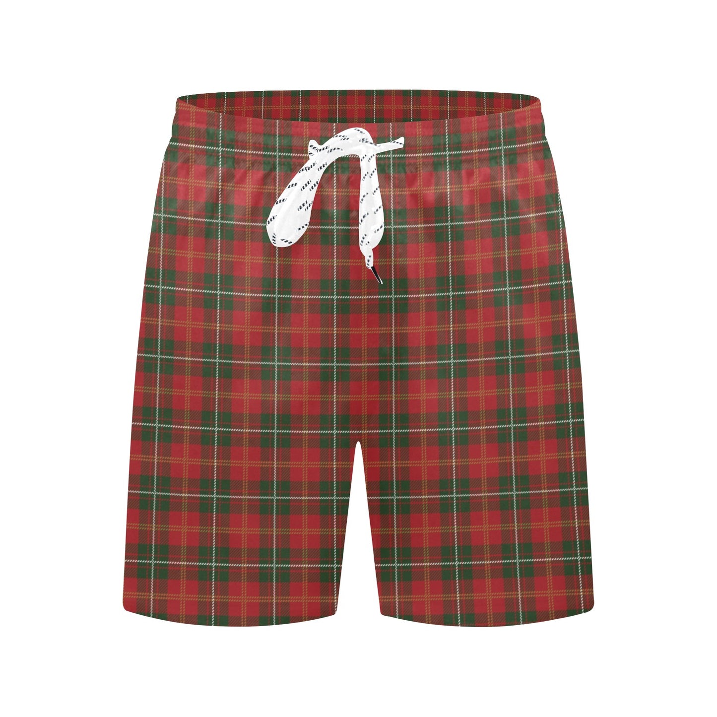 Holiday Tartan Plaid Pattern Men's Swim Trunks Beach Shorts