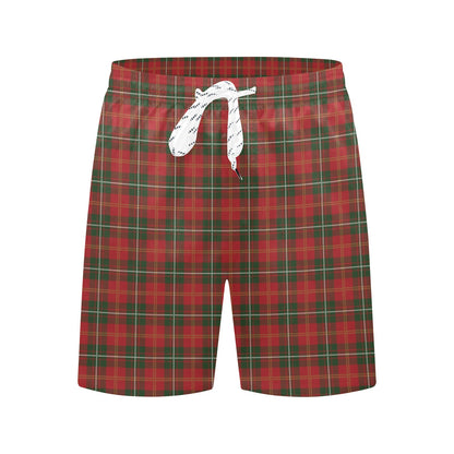 Holiday Tartan Plaid Pattern Men's Swim Trunks Beach Shorts