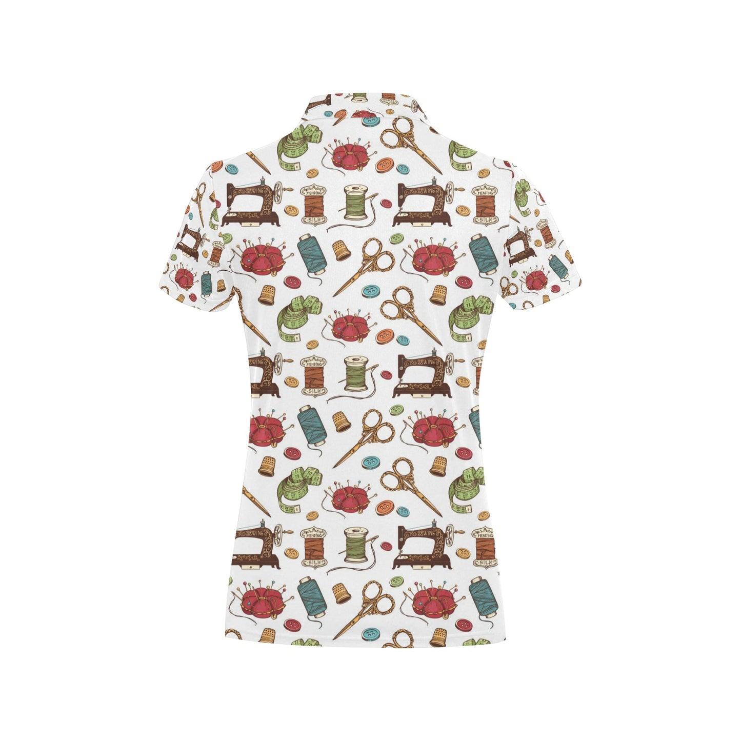 Sewing Equipment Print Design LKS304 Women's Polo Shirt