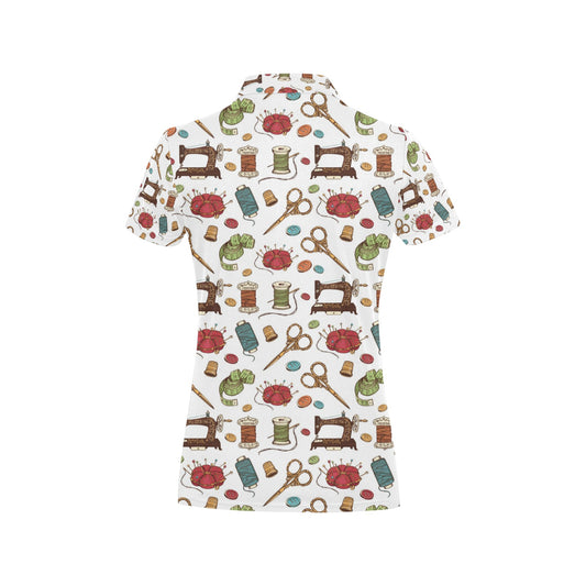 Sewing Equipment Print Design LKS304 Women's Polo Shirt