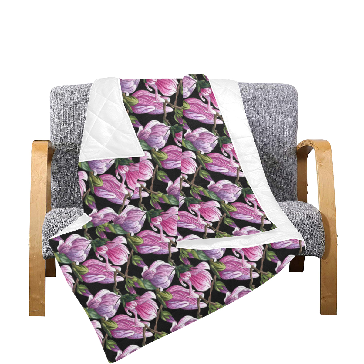 Magnolia Pattern Print Design MAG011 Premium Quilt