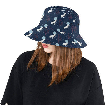 Wolf Moon Print Design LKS304 Unisex Bucket Hat