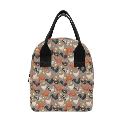 Chicken Evolution Pattern Insulated Lunch Bag