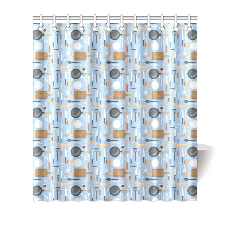 Cooking Kitchen Tools Pattern Print Design 02 Shower Curtain