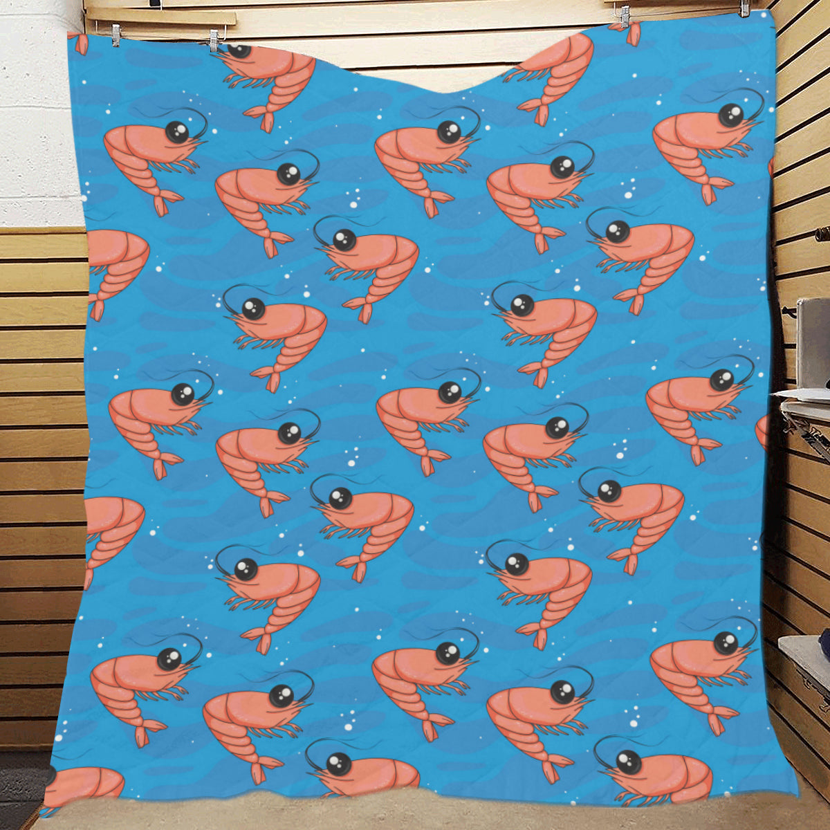 Prawn Cute Pattern Print Design 03 Premium Quilt