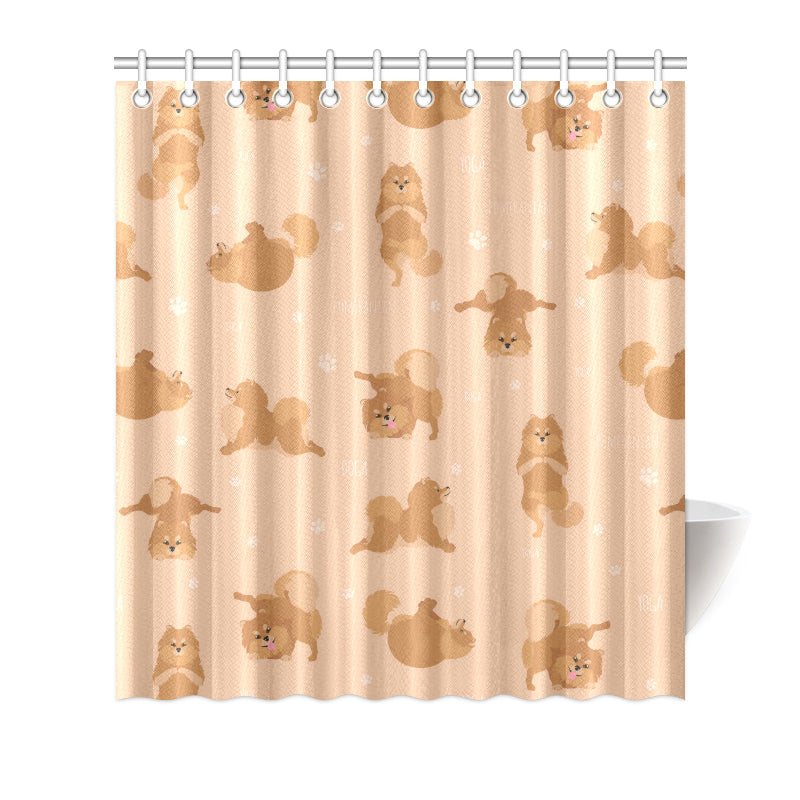 Pomeranians Pattern Print Design A06 Shower Curtain