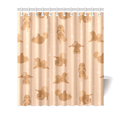 Pomeranians Pattern Print Design A06 Shower Curtain