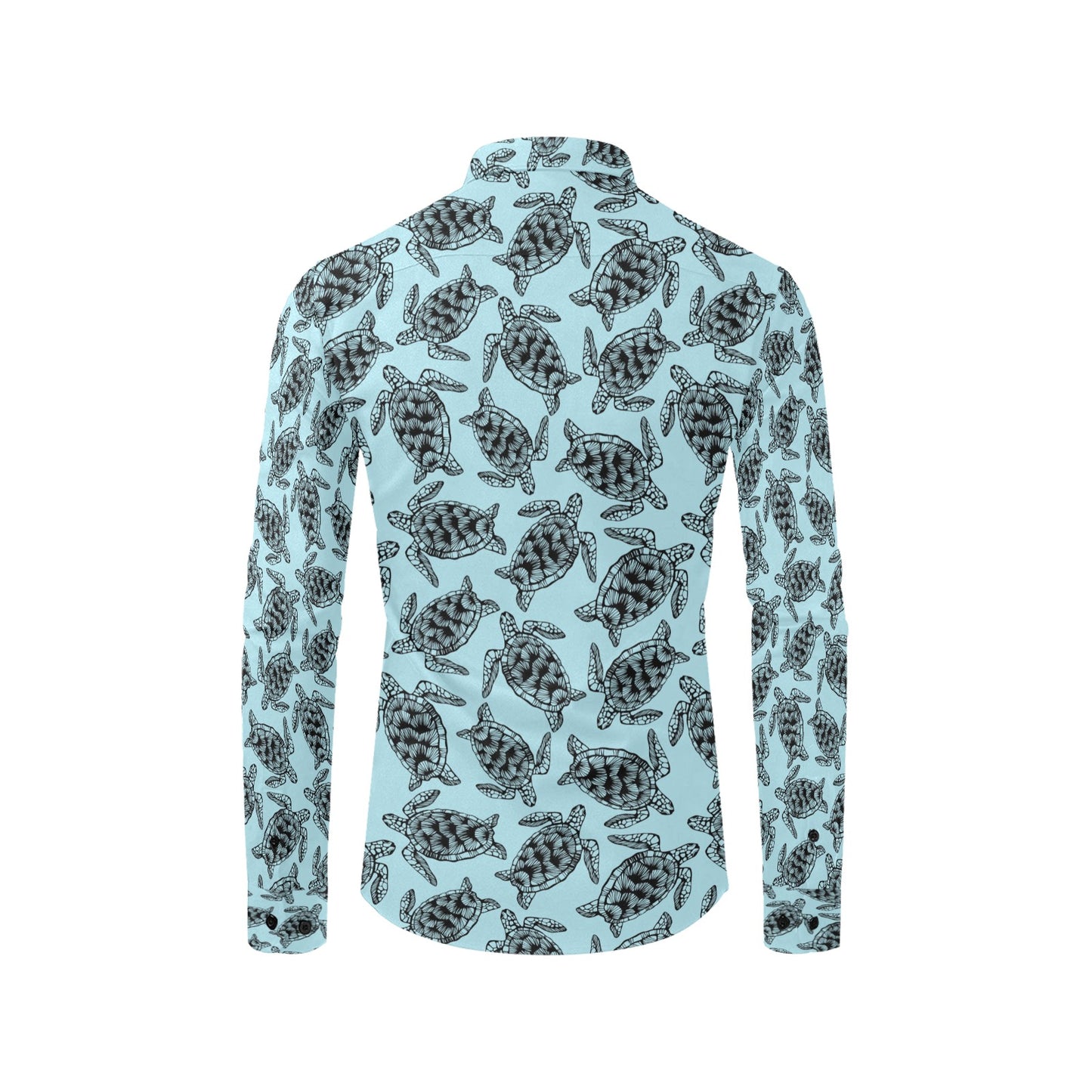 Sea Turtle Print Design LKS3010 Men's Long Sleeve Dress Shirt