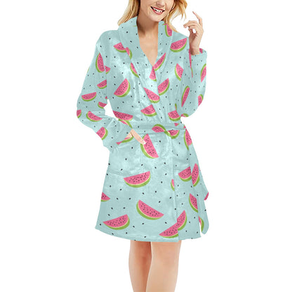 Watermelon Pattern Print Design WM06 Women's Fleece Robe