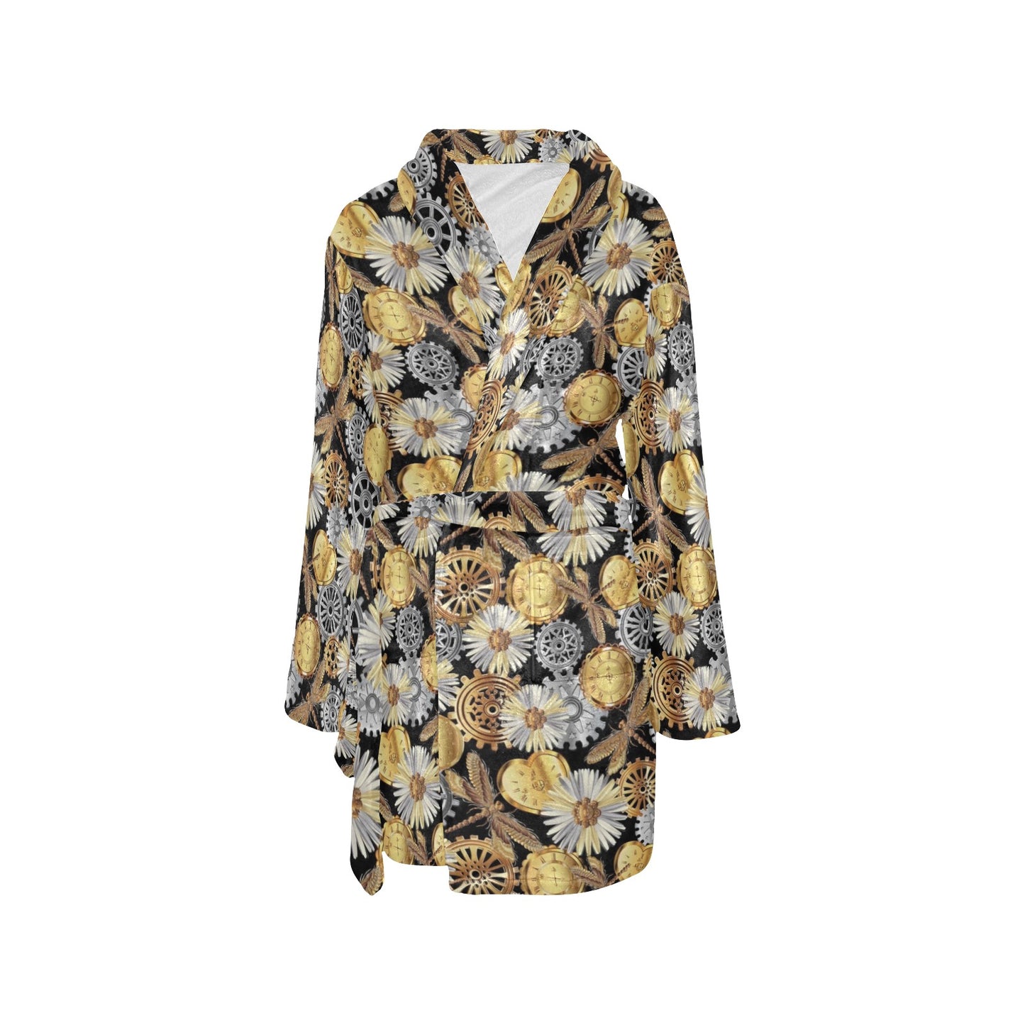 Steampunk Dragonfly Print Design LKS302 Women's Fleece Robe