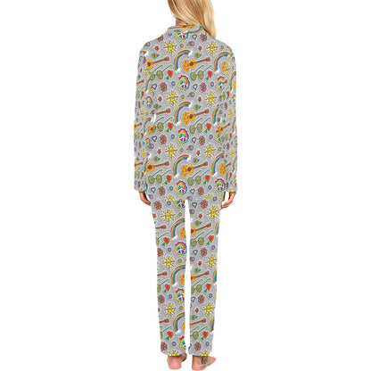 Hippie Print Design LKS306 Women's Long Pajama Set