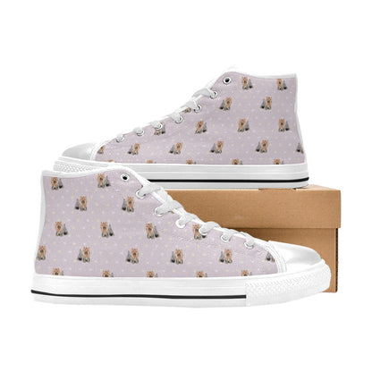 Yorkshire Terriers Print Design LKS302 Men's High Top Canvas Shoes