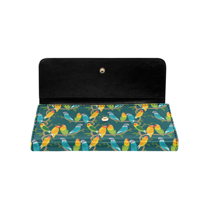 Lovebird Pattern Print Design 02 Women's Trifold Wallet
