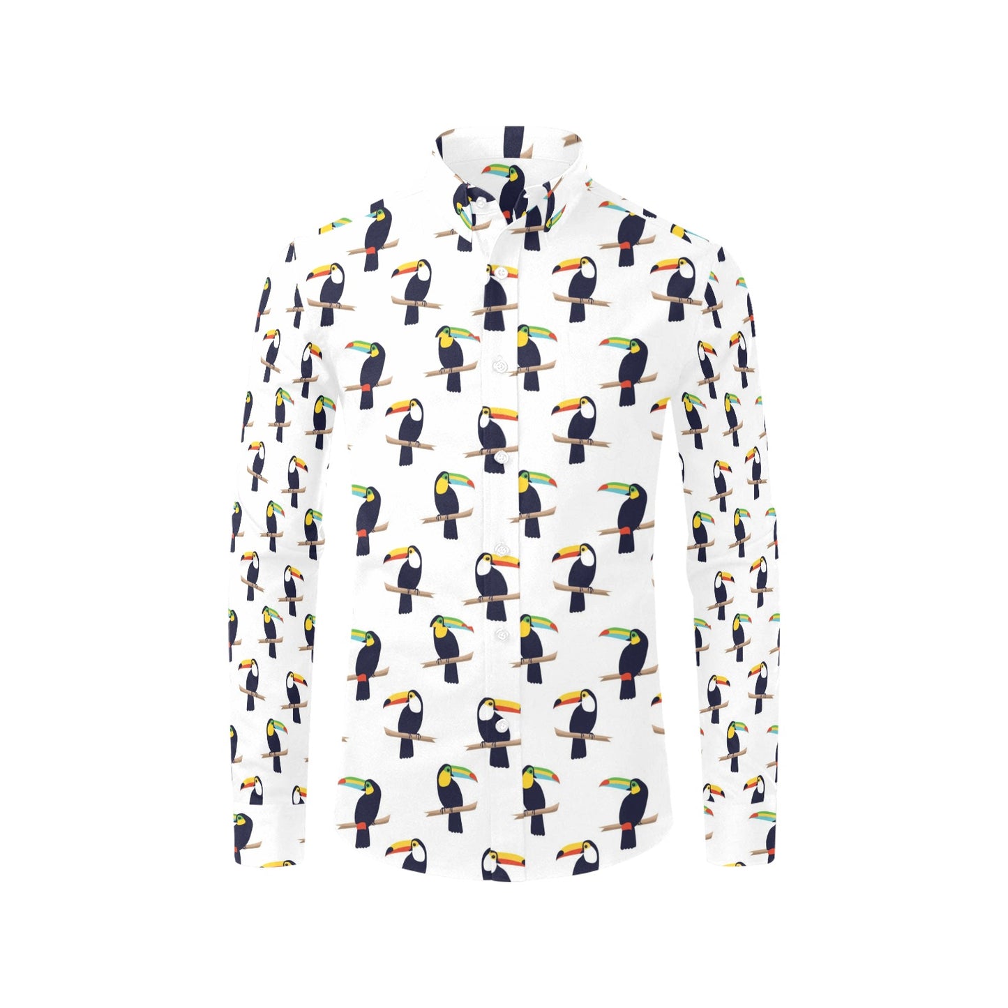 Toucan Print Design LKS305 Men's Long Sleeve Dress Shirt
