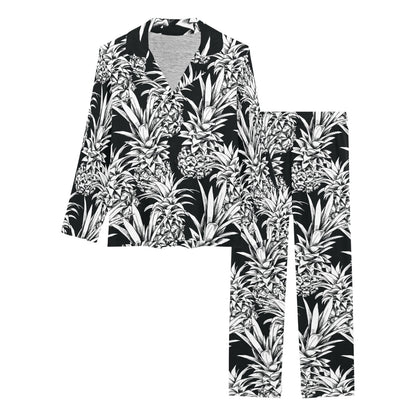 Pineapple Pattern Print Design PP08 Women's Long Pajama Set