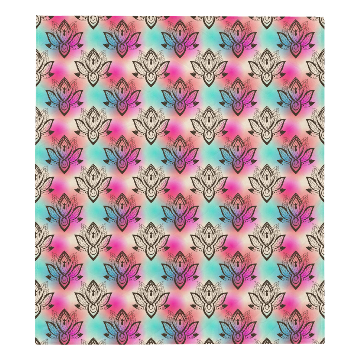 lotus Boho Pattern Print Design LO02 Premium Quilt