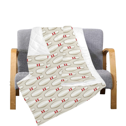 Bowling Pin Pattern Print Design 01 Premium Quilt