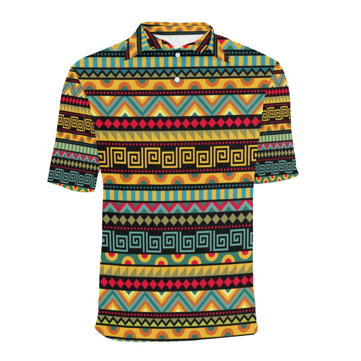 African Pattern Print Design 03 Men Polo Shirt