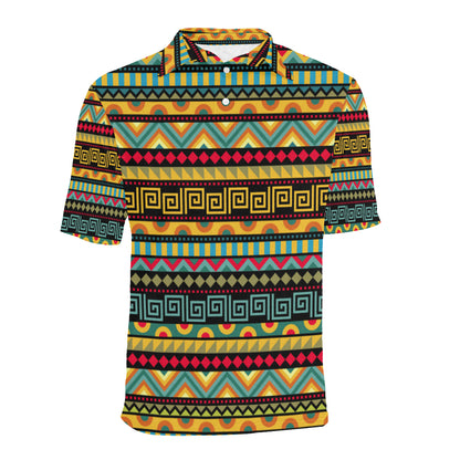 African Pattern Print Design 03 Men Polo Shirt