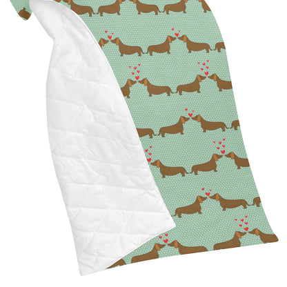 Dachshund Pattern Print Design 02 Premium Quilt