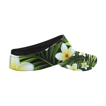 White Plumeria Pattern Print Design PM06 Unisex Sun Visor