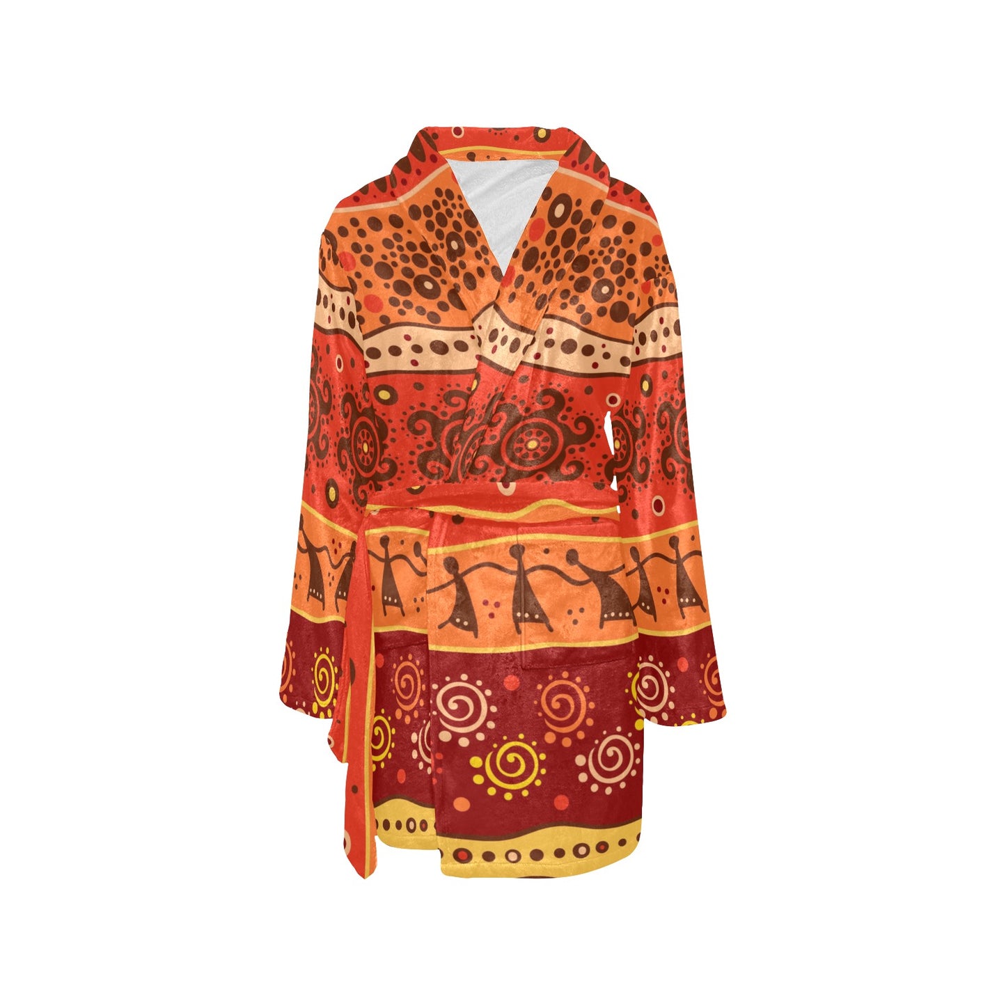 African Pattern Print Design 04 Women's Fleece Robe