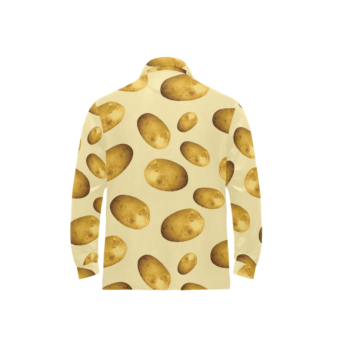 Potato Pattern Print Design A01 Long Sleeve Polo Shirt For Men's